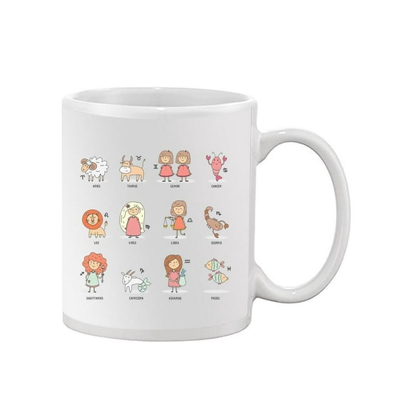 Colorful Zodiac Sign Doodle Mug  -Image by Shutterstock,