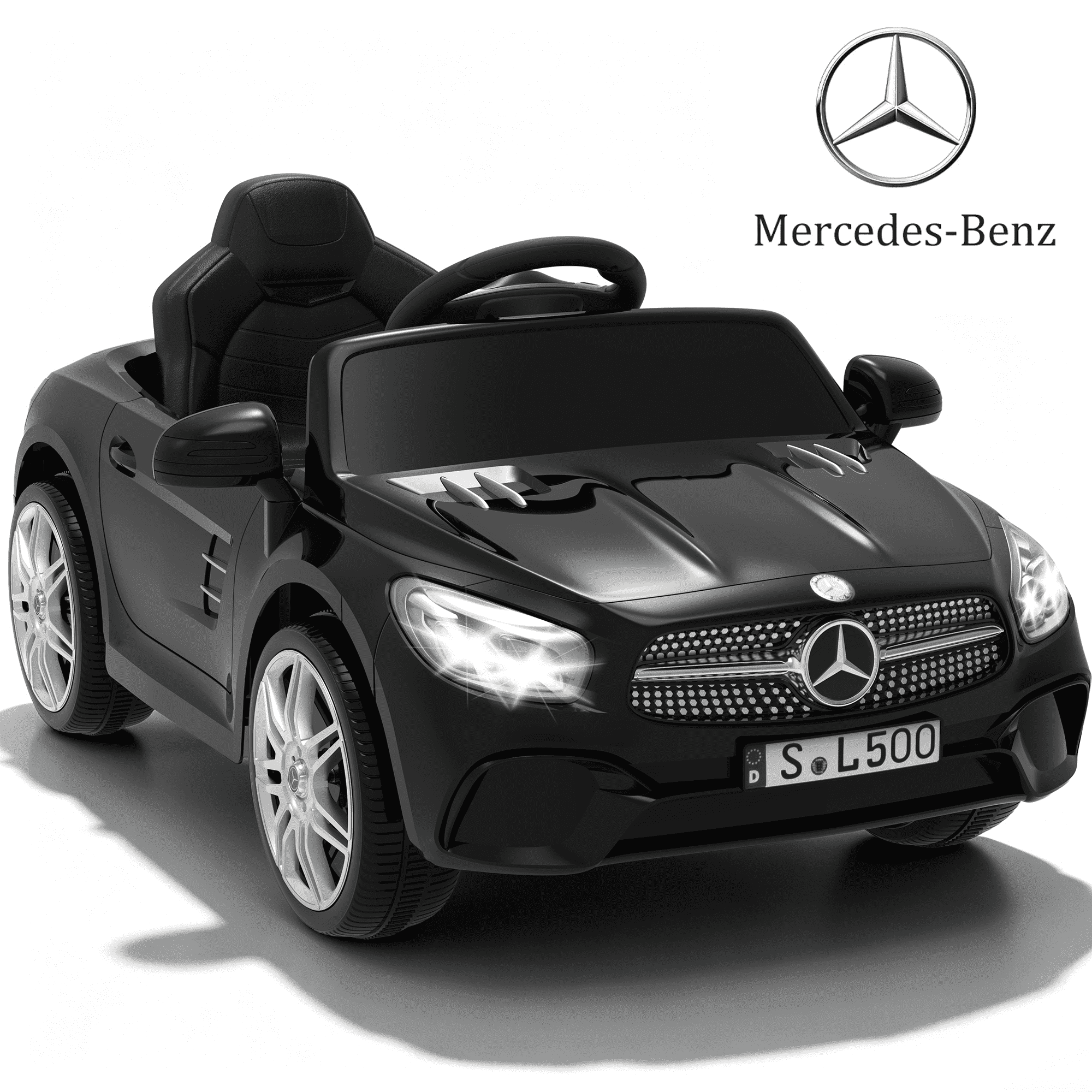 Licensed Benz CLS 350 12V Electric Ride on Car with Bluetooth Music, LED Lights, Spring Suspension, Toddler First Car, Battery Powered Electric Vehicle with Parent Remote Control (Black)