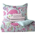 thumbnail image 5 of Dream Factory Flamingo Full 7 Piece Comforter Set, Polyester, Microfiber, Pink, Child, 5 of 14