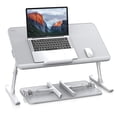 thumbnail image 1 of SAIJI Leather Laptop Bed Tray Table, Adjustable Laptop Stand with Removable Stopper, Portable Lap Desks with Foldable Legs, Notebook Stand Breakfast, 1 of 7