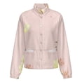 thumbnail image 5 of Jackets for Women Winter Coat Jackets Flannel Stand Collar Jacket(Pretty Pale Flowers Pink Background,Size:S-4XL), 5 of 7