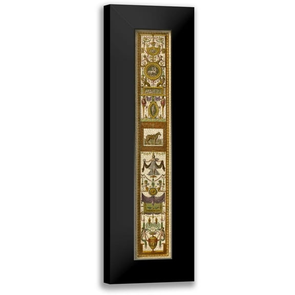 Raffaello 6x14 Black Modern Framed Museum Art Print Titled - Raffaello Panel I