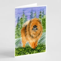 Caroline's Treasures Pomeranian Greeting Cards with Envelopes, 5" x 7" (8 Count)