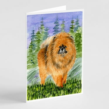 Caroline's Treasures Pomeranian Greeting Cards with Envelopes, 5" x 7" (8 Count)