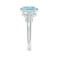 thumbnail image 3 of Angara Natural 2.2 Ct. Aquamarine with Diamond Classic Ring in Sterling Silver for Women (Ring Size: 6), 3 of 9
