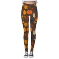 thumbnail image 3 of Thanksgiving Turkey Pumpkin Maple Print High Waisted Tight Fitting Comfortable Sports Leggings For Women plus Leggings plus Size Leggings 2xl Women's Boy Shorts Underwear Crazy Yoga plus Size Womens, 3 of 4