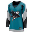 thumbnail image 2 of Women's Fanatics Macklin Celebrini Teal San Jose Sharks Alternate Breakaway Jersey, 2 of 3