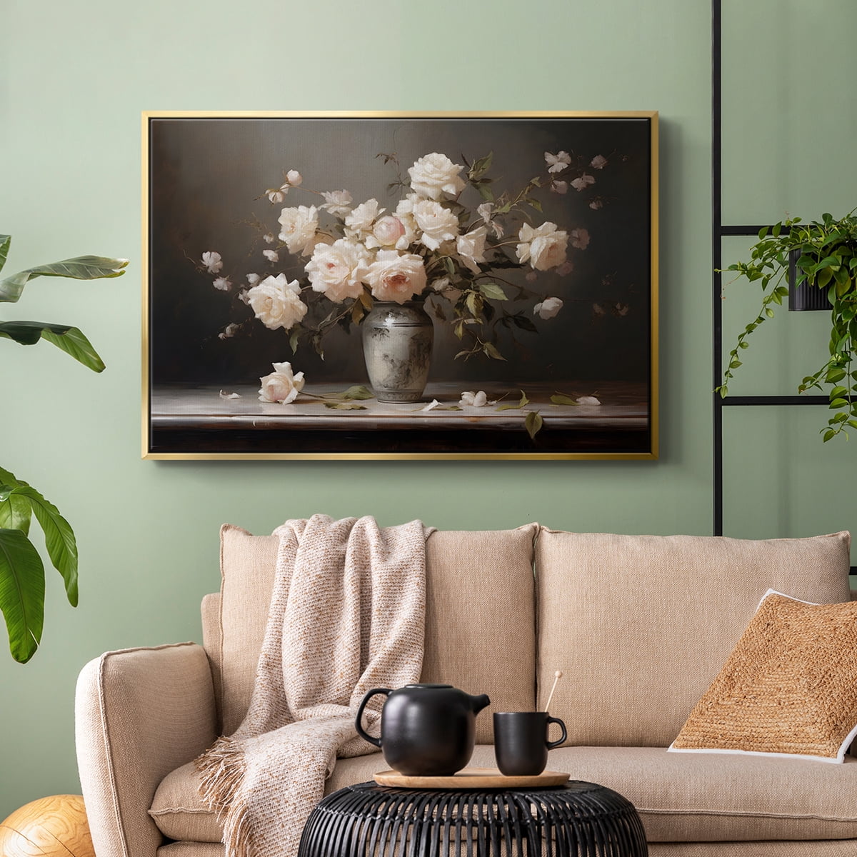 Vintage Botanical Print-LXII By Wexford Home Framed in Gold Wood Gallery Wrapped Canvas 17 in. x 25 in.