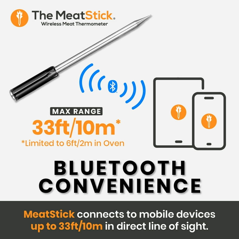 MeatStick 4 Set | Quad Sensors Smart Wireless Meat Thermometer | Digital Food Probe with Bluetooth | for Smoking, Grilling, BBQ, Air Fryer, Deep