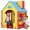 yellow-red, variant on Playhouse for Kids Toddlers, Indoor & Outdoor PlayHouse, EVA Play Houses with Pretend Kitchen/Food/Cookware Set/Chair, Girls Boys Pretend Play Toy Gift, Screwless Easy Assembly
