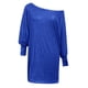 thumbnail image 4 of Vestido ajustado de terciopelo con un solo hombro para mujer - Vestido midi cruzado con fruncido y abertura para fiestas y bodas - Tallas S-XXL, 4 of 4