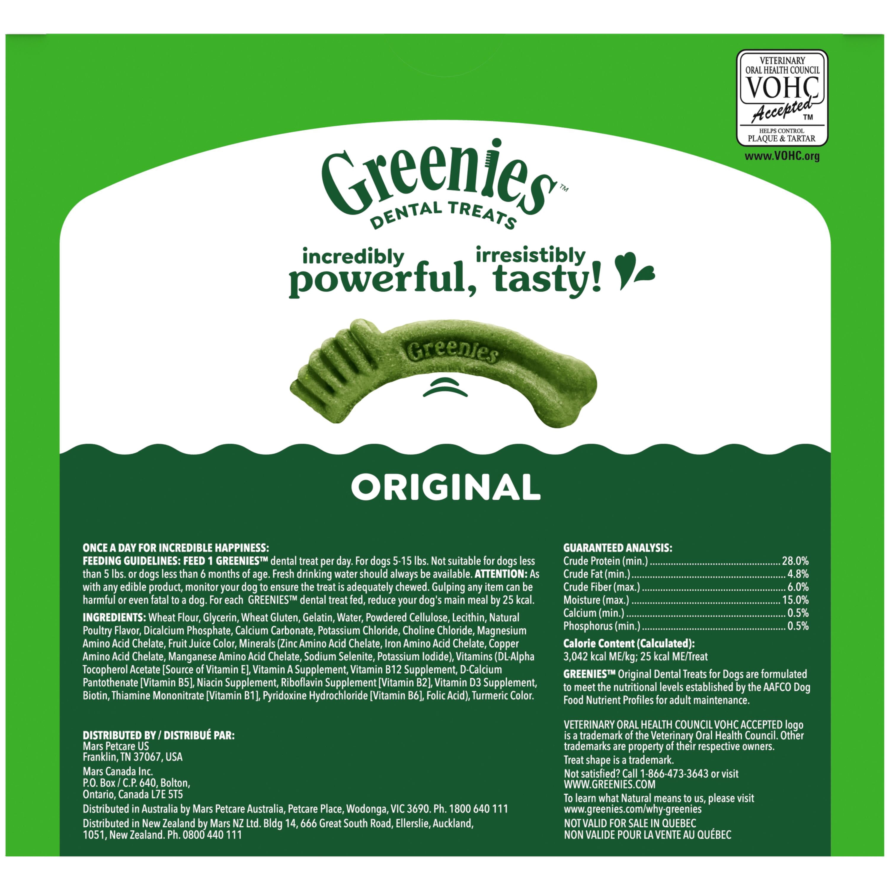 (3 pack) GREENIES Original Flavor Teenie Natural Dental Treats for Adult Dogs, 36 oz. Pack