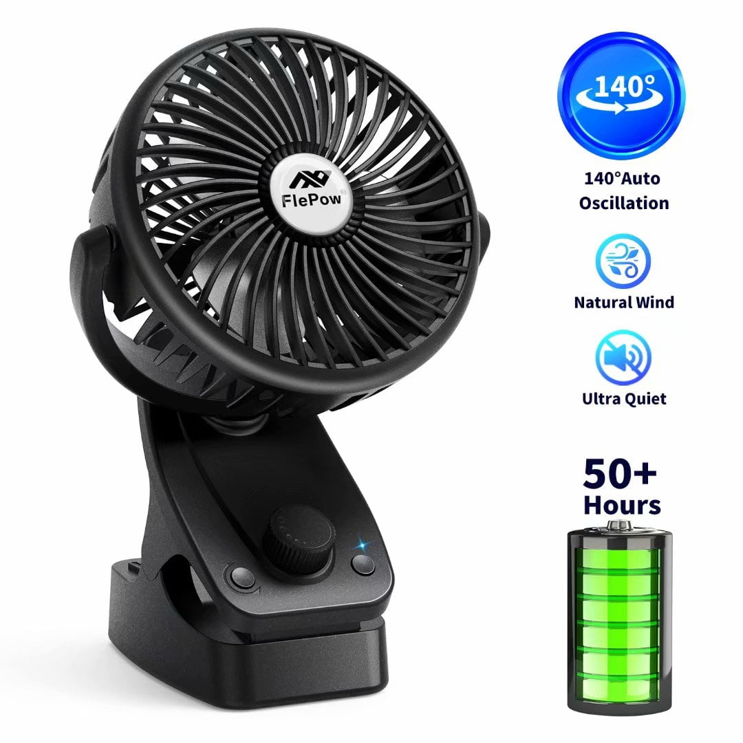 Portable USB Rechargeable Battery Oscillating Clip On Desk Electric Fan Hot