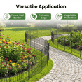 thumbnail image 4 of Y&M 34 Inch(H) X 10 Ft(L) Decorative Garden Fence, 7 Pack Tall Fence Fencing Panels, Metal Wire Border No Dig Fencing Animal Barrier for Dog, Flower Edging for Yard Landscape Patio Outdoor Decor, 4 of 11