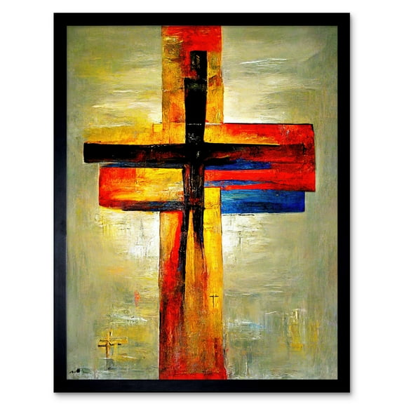 Christian Modern Crucifixion Cross Jesus Art Print Framed Poster Wall Decor 12x16 inch