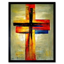 Christian Modern Crucifixion Cross Jesus Art Print Framed Poster Wall Decor 12x16 inch