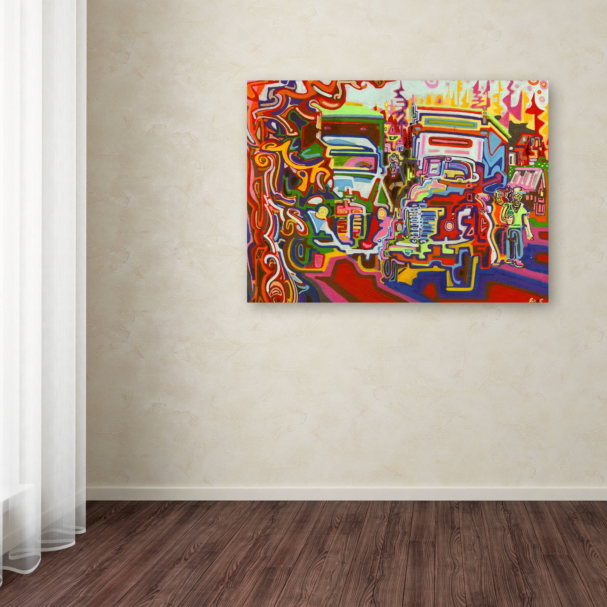 Trademark Fine Art "Trucks" Canvas Art by Josh Byer