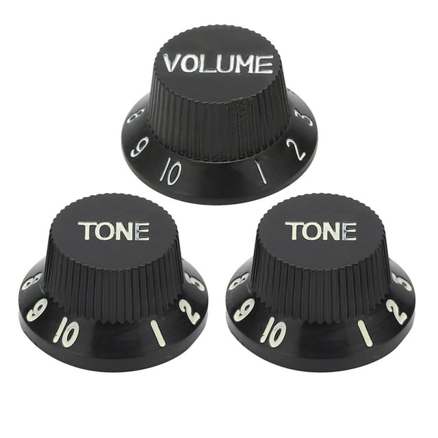 Garosa Guitar Tone Control Top,3Pcs Guitar Control Knob 1 Volume 2 Tone Fit Top ABS Set Kit Instrument Accessory Replacement,Guitar Knob Set