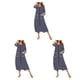 thumbnail image 4 of Vestido de noche Minnieouse mujer cuello redondo manga larga transpirable Otoño Invierno Azul, 4 of 6
