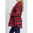 thumbnail image 3 of Women's Long Sleeve Plaid Oversized Shacket, 3 of 18