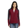 thumbnail image 1 of Port Authority Chaqueta de microforro polar Colorblock para mujer XS Granate/Gris acorazado Autoridad Portuaria L230, 1 of 1