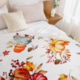thumbnail image 4 of Fall Throw Blanket Autumn Pumpkins Throw Blanket Watercolor Harvest Maple Leaves Bed Blanket Soft Warm Cozy Blanket Flannel Fleece Throw Blanket Fuzzy Plush Blanket for Sofa Bed Couch 50" X 60", 4 of 6