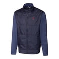 thumbnail image 2 of Men's Cutter & Buck Navy Memphis Redbirds Stealth Hybrid Quilted Full-Zip Windbreaker Jacket, 2 of 3