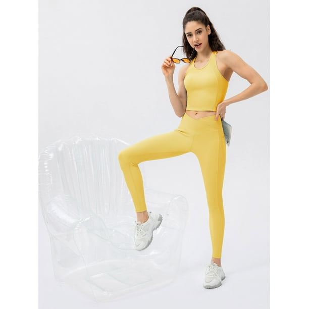 Leggins Amarillos Mujer Leggings Alo Yoga High-Waist Airbrush Para