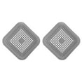 thumbnail image 1 of Uxcell 2 paquetes de atrapadores de cabello para desagües de ducha, colador cuadrado para ducha y cocina, gris, 1 of 5