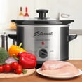 thumbnail image 2 of Eternal Living 1.5 Quart Round Slow Cooker (120W) Stoneware Pot, Stainless Steel, 2 of 5