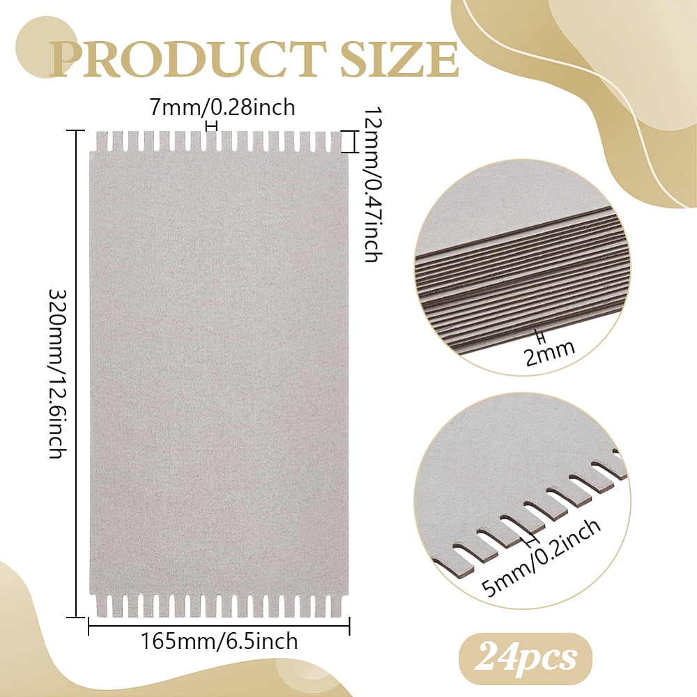 24PCS Cardboard Weaving Looms 6.5x12.6x0.1 Inch Light Gray Paper Weaving Auxiliary Boards Rectangle Knitting Tools Sewing Crochet Basket Jewelry Arts Crafts