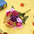 thumbnail image 3 of Ramo Flores Artificiales Rosas 21 Cabezas Flores Secas Falsas (púrpura), 3 of 7