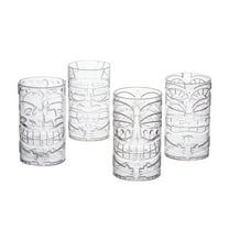 Clear Tiki Cups - Party Supplies - 8 Pieces