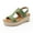 Green, variant on Women's Fashion Straw Shoes Platform Open Toe Anti-Slip Temperament Wedge Sand