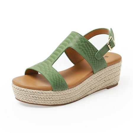 

Espadrilles Sandals Women Girls Dressy Open Toe Buckle Ankle Strap Flatform Wedge Casual Sandal Summer Dress Shoes