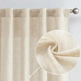 thumbnail image 1 of Curtainking Linen Curtains 96 Inch Length for Living Room Farmhouse Rod Pocket Back Tab Light Filtering Window Drapes for Bedroom Curtains Crude 2 Panels Biege, 1 of 8