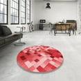 thumbnail image 3 of Ahgly Company Indoor Round Patterned Pastel Red Pink Area Rugs, 5' Round, 3 of 6