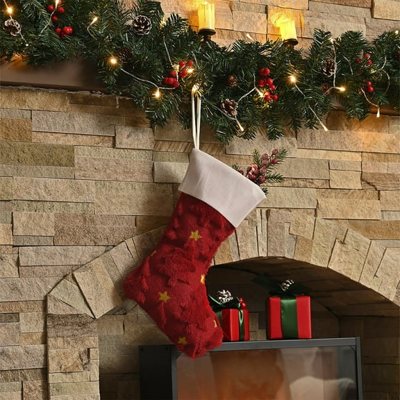 JVBTVB Large Christmas Stockings for Fireplace, 38 Inch Big Polyester Xmas Socks, Holiday Decor for Mantel Gift-Giving
