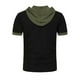 thumbnail image 5 of Sudadera de hombre de manga corta con capucha y blusa con capucha, negro, verde militar, XL Vogacara AP002510-09, 5 of 6