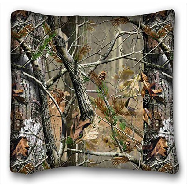 WinHome Soft Throw Zippered Pillow Case Cover Camouflage Camo Tree