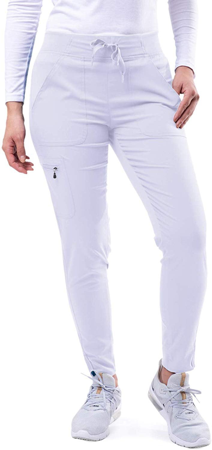 Adar Medical Uniform Women's Pull On Scrub Pants Size XL White Cargo Pockets