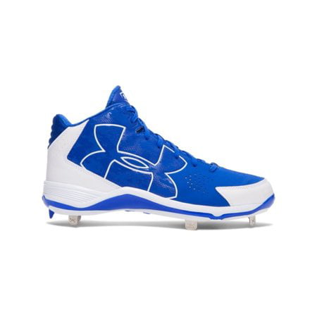 New Mens Under Armour Ignite Mid ST CC Baseball Cleats Royal White Sz 13 M 