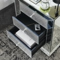 thumbnail image 5 of AUWHALEUS Mirrored Nightstand Bedside Table for Bedroom Living Room, Modern Silver End Side Table with 3 Drawers & Crystal Handle, Fully Assembled Mirror-Finished Wooden Night Stand, 22"*16.5"*26.4", 5 of 8
