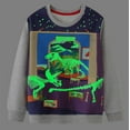 thumbnail image 3 of ATAIKU 2-7Y Kids Baby Boys Glow in the Dark Tops French Terry Sweatshirts Cotton Long Sleeve Crewneck Tops for Toddler Boy - Dinosaur, 3 of 7