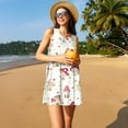 thumbnail image 3 of Lsque Floral Mushroom Pattern Summer Dresses for Women – Sleeveless T-Shirt Swing Sundress, Perfect for the Beach and Casual Days, 3 of 7