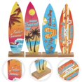 thumbnail image 3 of 4pcs Surfboard Table Sign Summer Table Ornament Wooden Surfboard Model Table Decor, 3 of 4