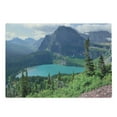 thumbnail image 1 of Glacier National Park Cutting Board, Outdoor Scene with Grinnell Lake and Mountains in Summer Season, Decorative Tempered Glass Cutting and Serving Board, in 3 Sizes, by Ambesonne, 1 of 2