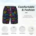 thumbnail image 3 of Balery Graffiti Art Mens Swim Trunks Swim Shorts for Men Quick Dry Inseam Beach Shorts with Compression Liner Pocket-X-Large, 3 of 9