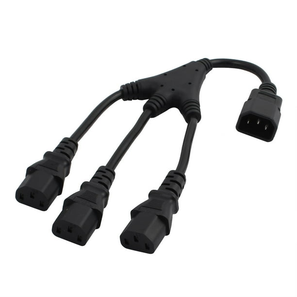 250V 10A 1 to 3 Splitter Cable Computer Power Extension Cord IEC C14 to
