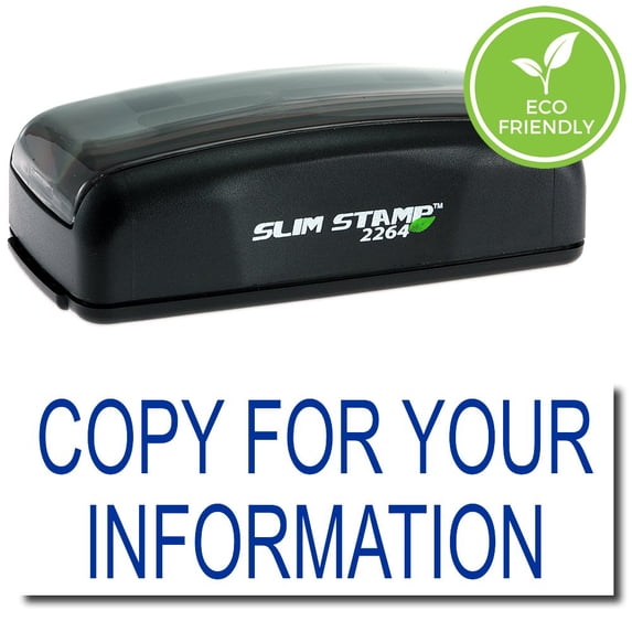 Large Pre-Inked Copy For Your Information Stamp with Brown Ink
